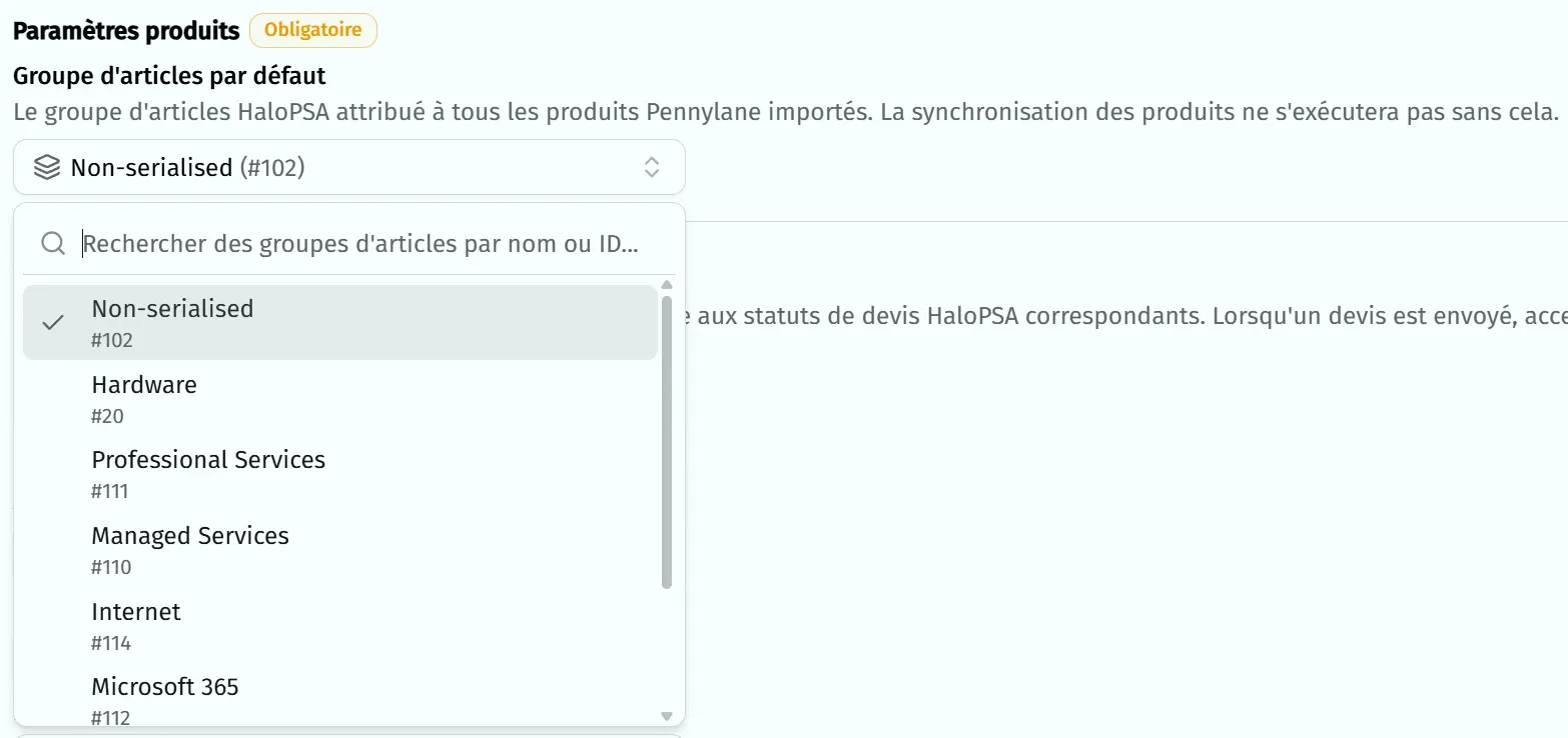 Select item group