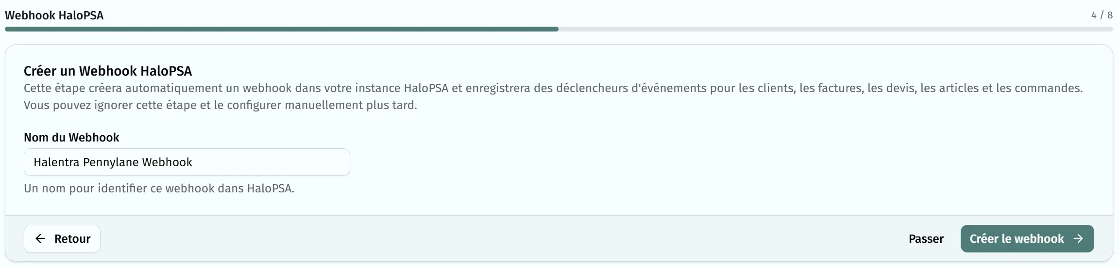 Creating HaloPSA webhook