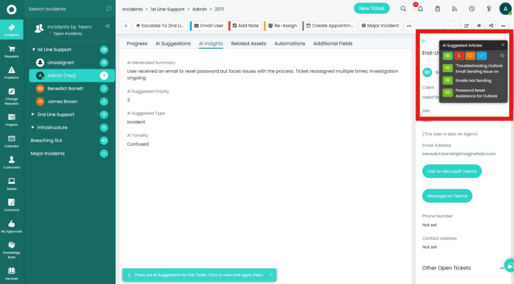 HaloITSM Knowledge Discovery