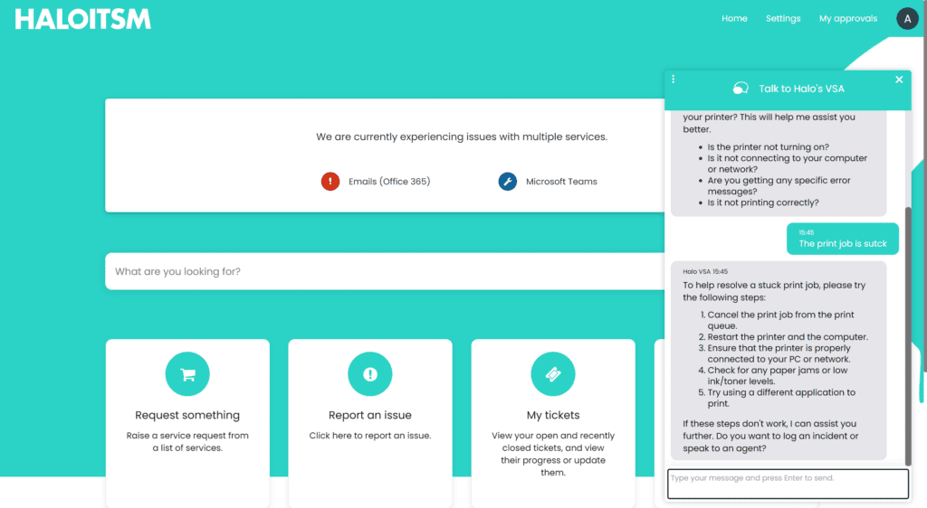 HaloITSM Virtual Agent